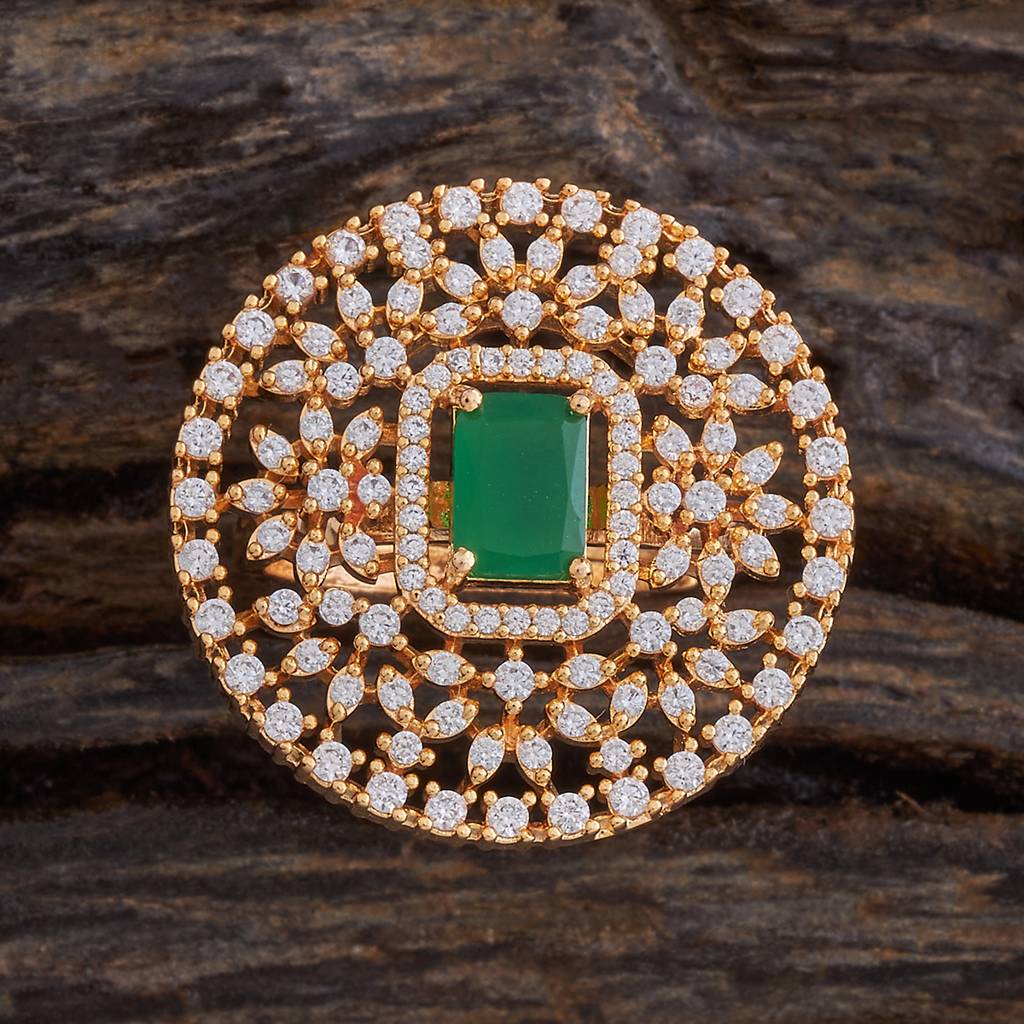 Kushal'S Fashion Jewellery Gold-Plated Party Zircon Finger Ring - 173111 : 415692
