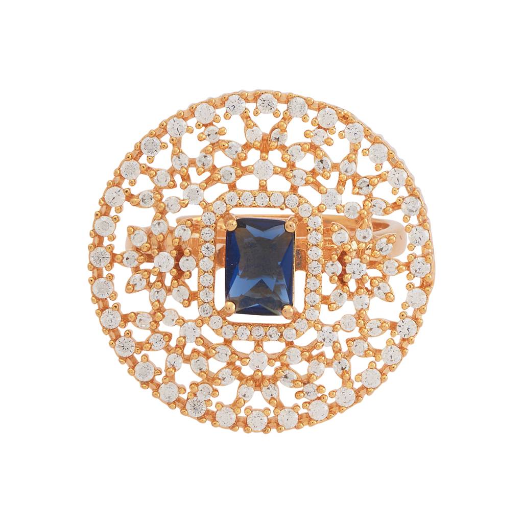 Kushal'S Fashion Jewellery Gold-Plated Party Zircon Finger Ring - 173111 : 415693