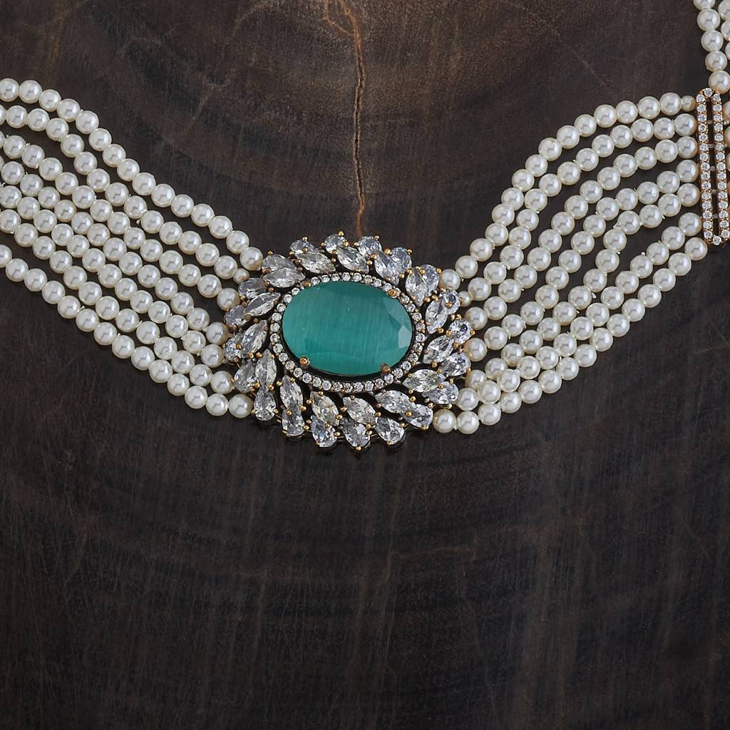 Kushal'S Fashion Jewellery Cubic Zirconia Layered Jewellery Set : 416058