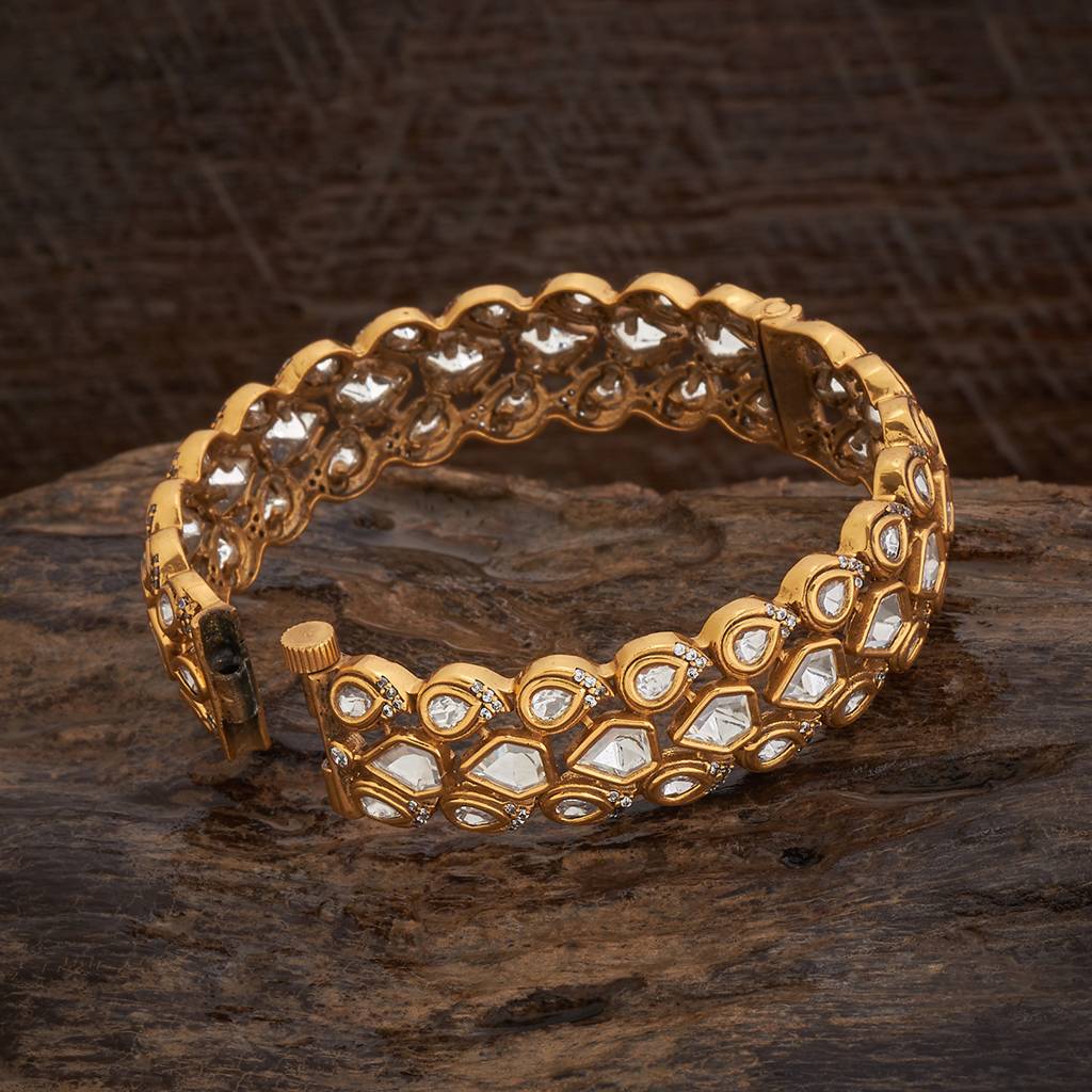 Kushal'S Fashion Jewellery White Party Kundan Bangle - 416784 : 416784