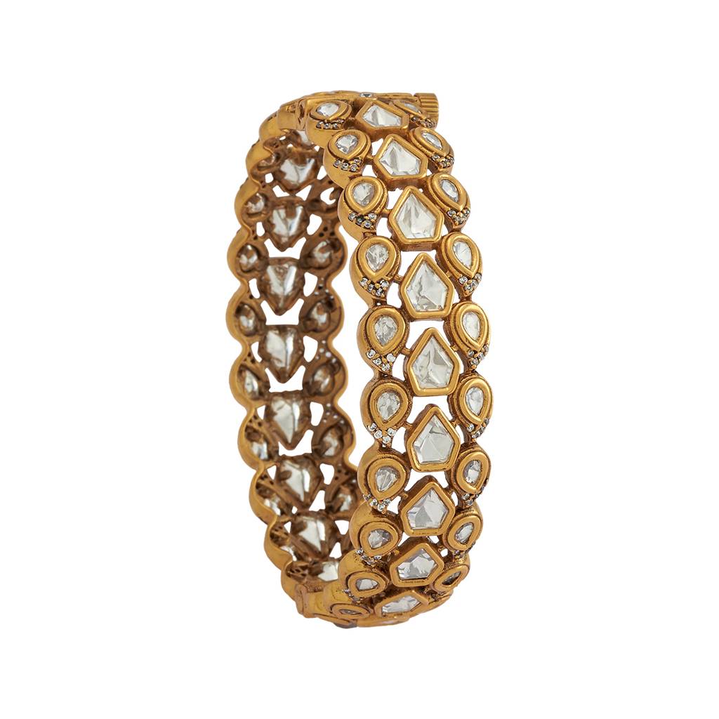 Kushal'S Fashion Jewellery White Party Kundan Bangle - 416784 : 416784