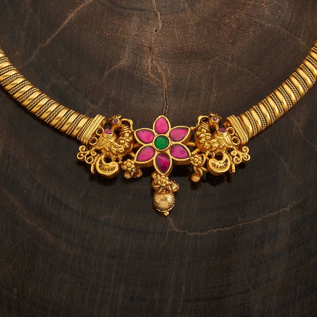 Kushal'S Fashion Jewellery Gold Plated Artificial Stones Studded Jewellery Set : 416892