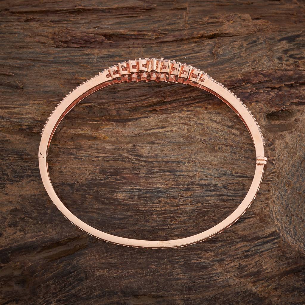 Kushal'S Fashion Jewellery White Rose Gold-Plated Party Zircon Kada - 417182 : 417182