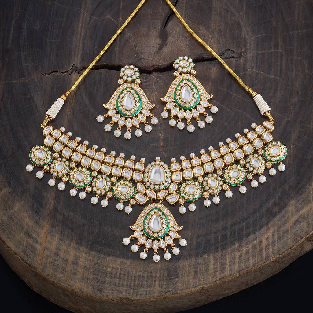 Kushal'S Fashion Jewellery White Party Kundan Jewellery Set - 417336 : 417336