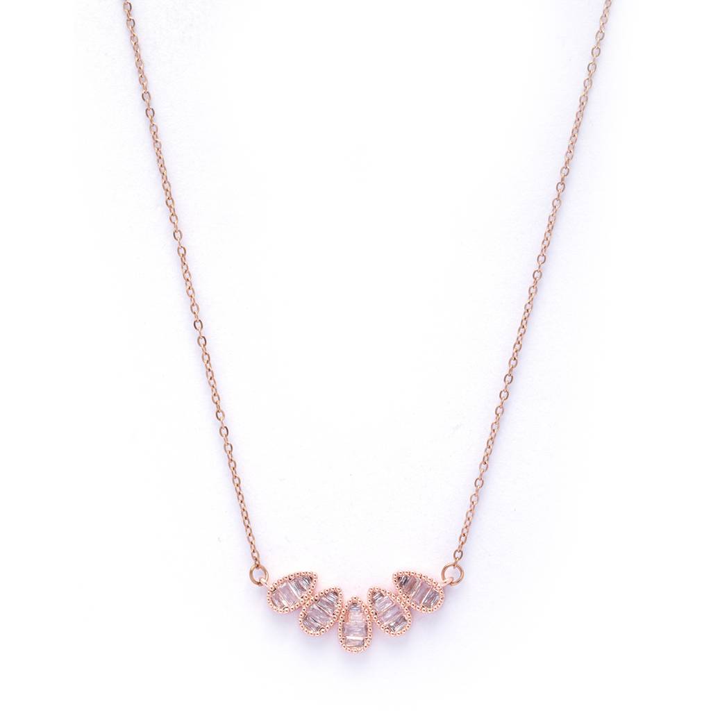 Sleek Drop Earrings (Rhodium) : RaindropCrystalRoseGoldNecklace