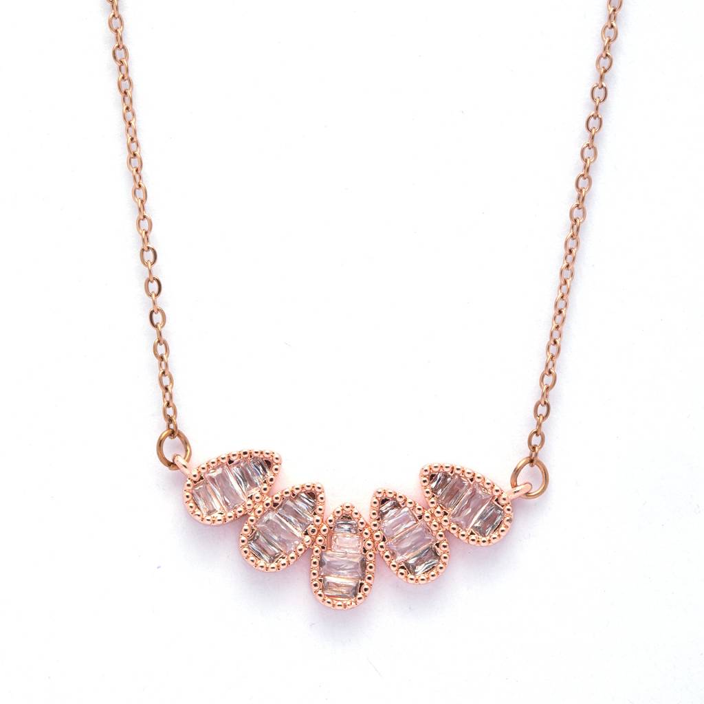 Sleek Drop Earrings (Rhodium) : RaindropCrystalRoseGoldNecklace