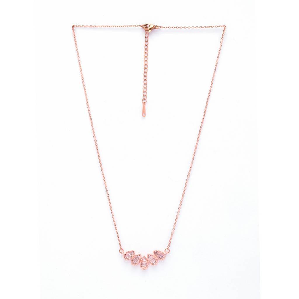 Sleek Drop Earrings (Rhodium) : RaindropCrystalRoseGoldNecklace