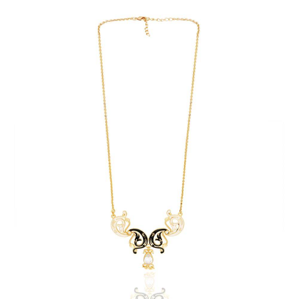 Baroque Wave Enamel Necklace