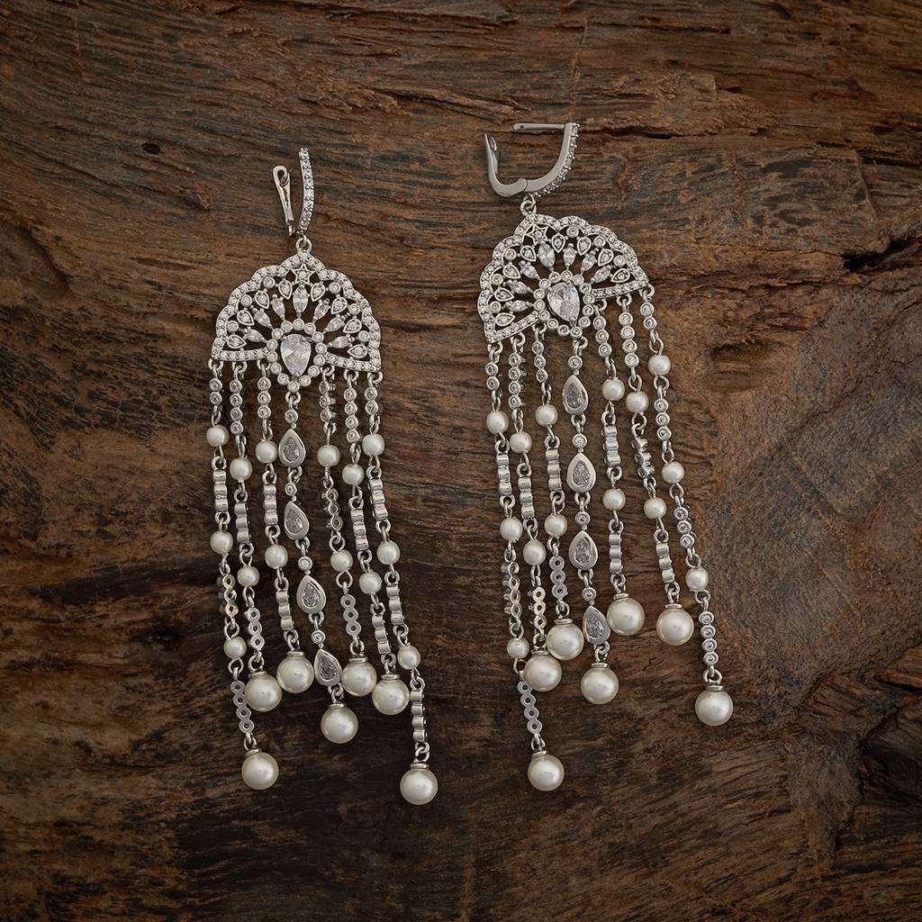 Kushal'S Fashion Jewellery Rhodium Plated Contemporary Drop Earrings - 420450 : 420450