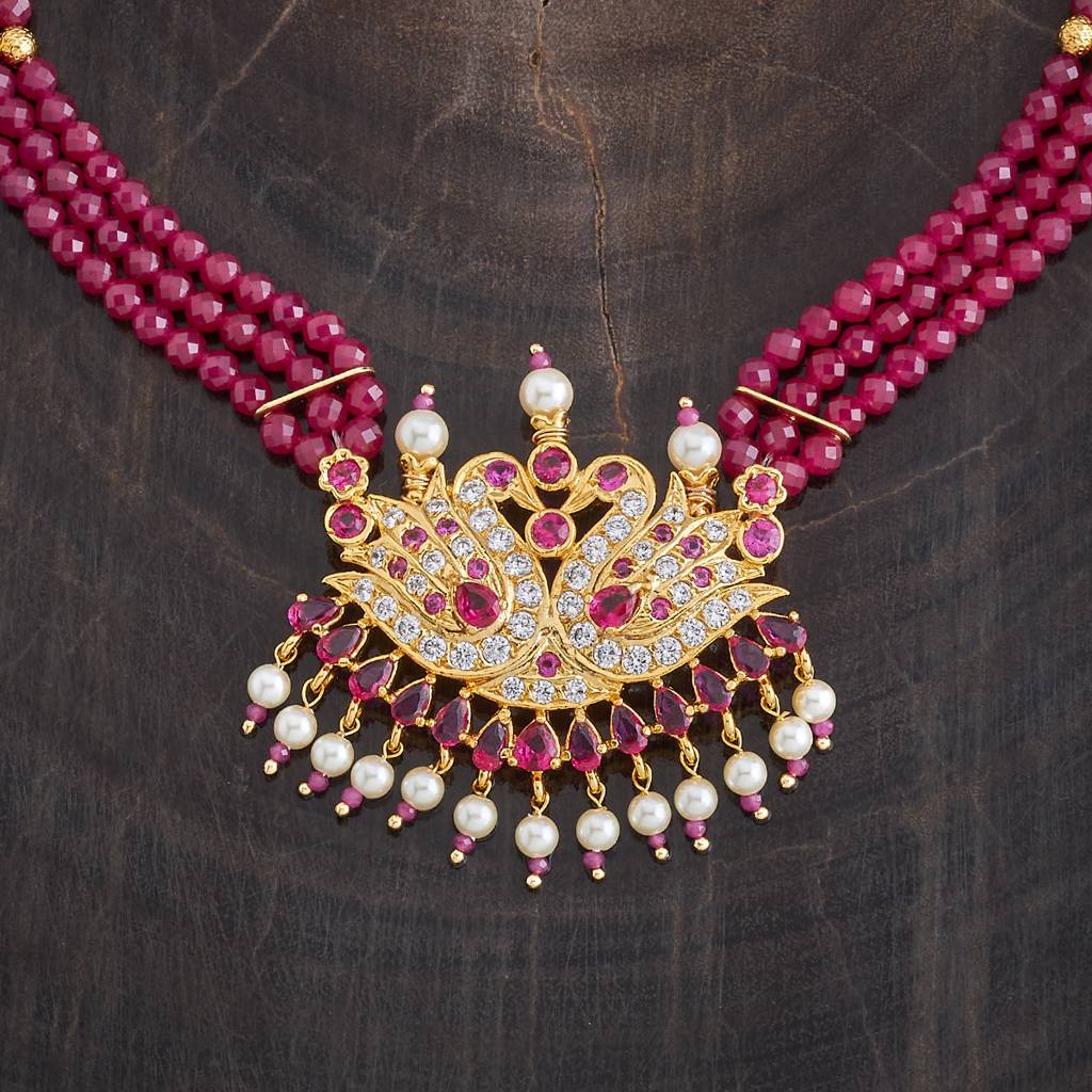 Kushal'S Fashion Jewellery Ruby Gold-Plated Ethnic Antique Jewellery Set - 421568 : 421568
