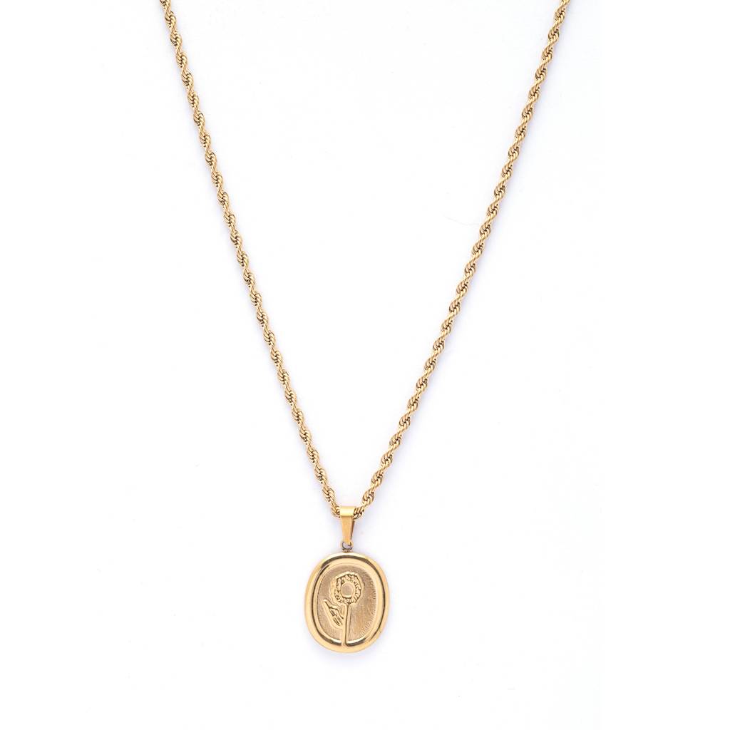 Urban Luxe 18K Gold Plated Earrings : VintageSunflower18kGold-PlatedNecklace