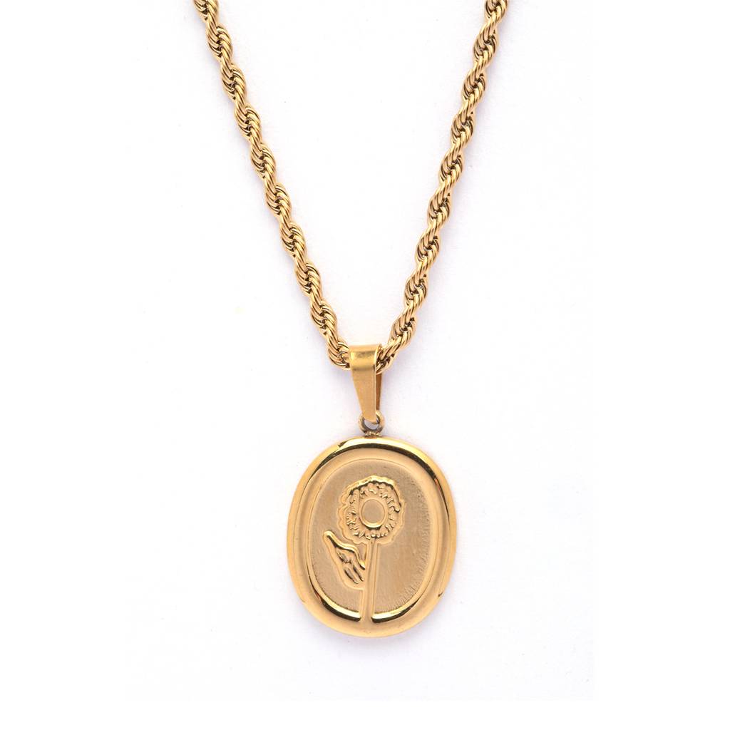 Urban Luxe 18K Gold Plated Earrings : VintageSunflower18kGold-PlatedNecklace