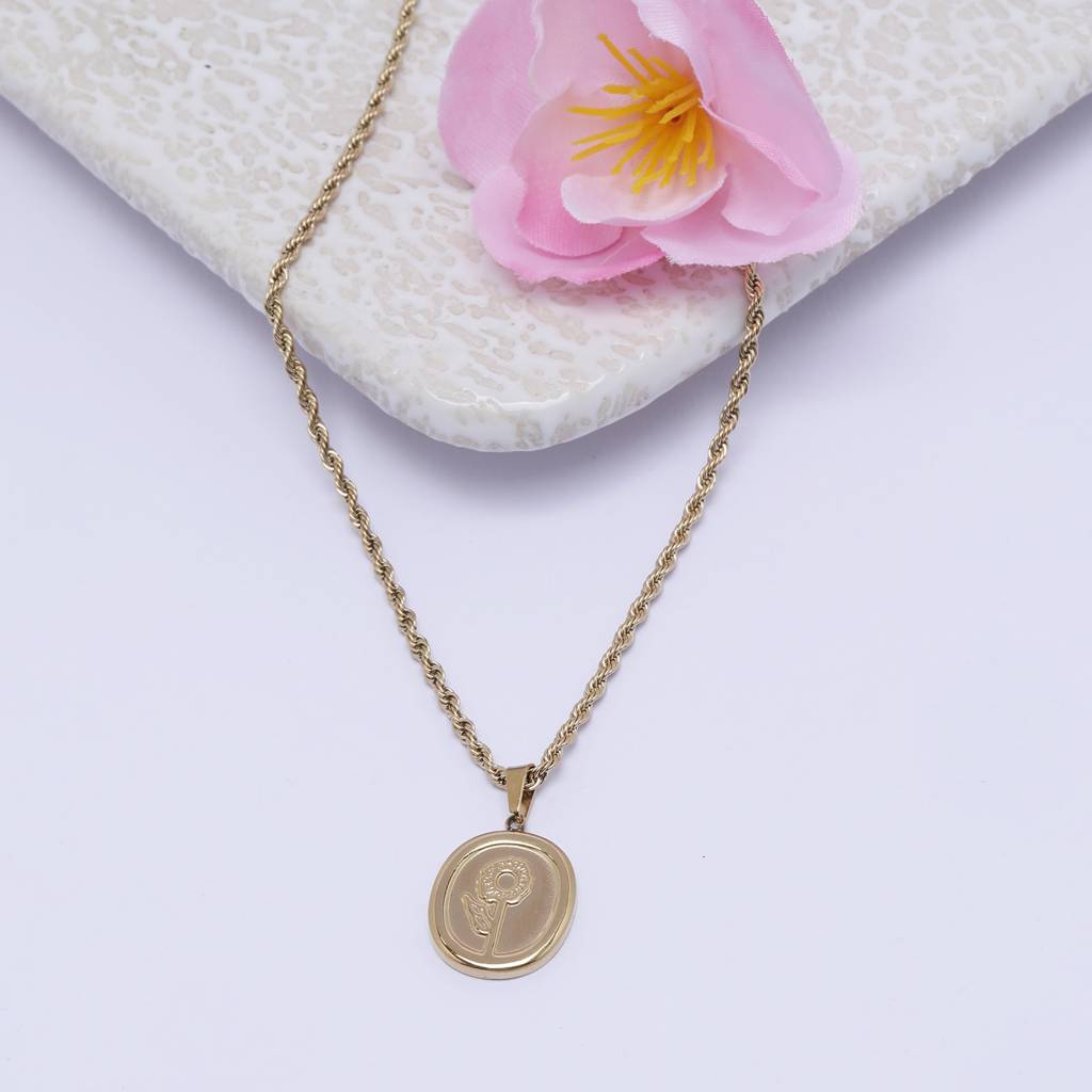 Urban Luxe 18K Gold Plated Earrings : VintageSunflower18kGold-PlatedNecklace