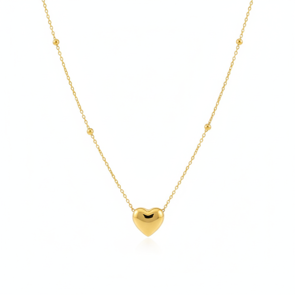 18K Gold Plated Heart Pendant Necklace : RJFSPN01