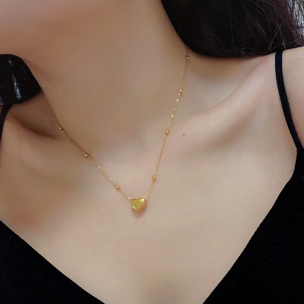 18K Gold Plated Heart Pendant Necklace : RJFSPN01