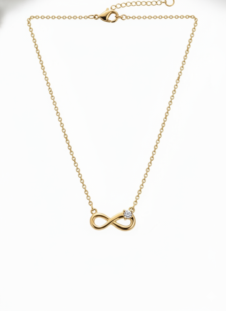 18K Gold Plated Infinity Pendant Necklace : RJFSPN03