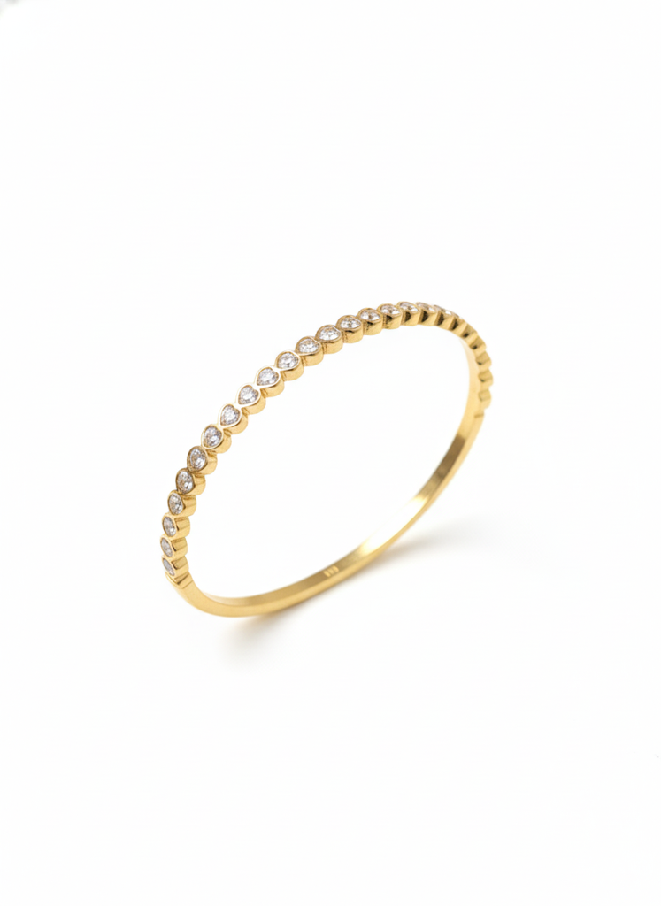 18K Gold Plated Zircon Bangle Bracelet : RJFSBR09