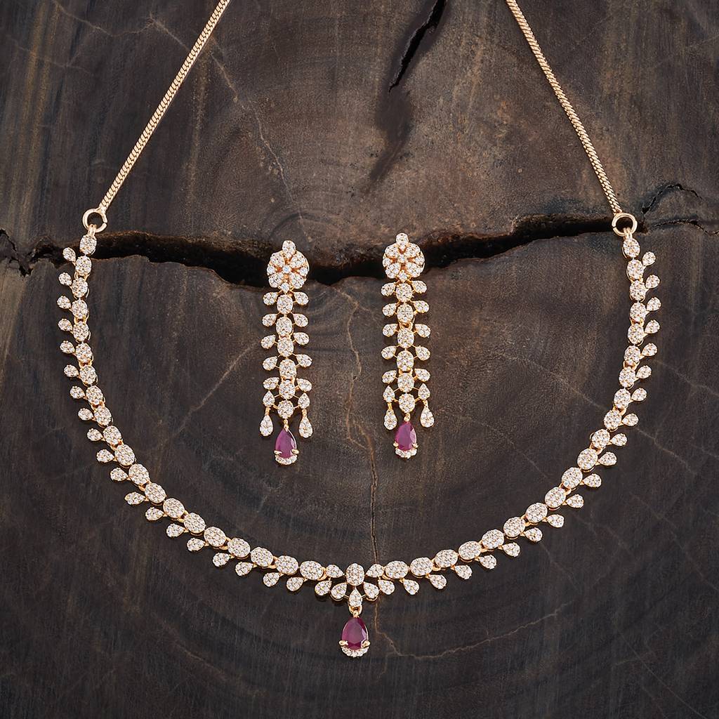 Kushal'S Fashion Jewellery Gold-Plated Party Zircon Jewellery Set - 176300 : 422381