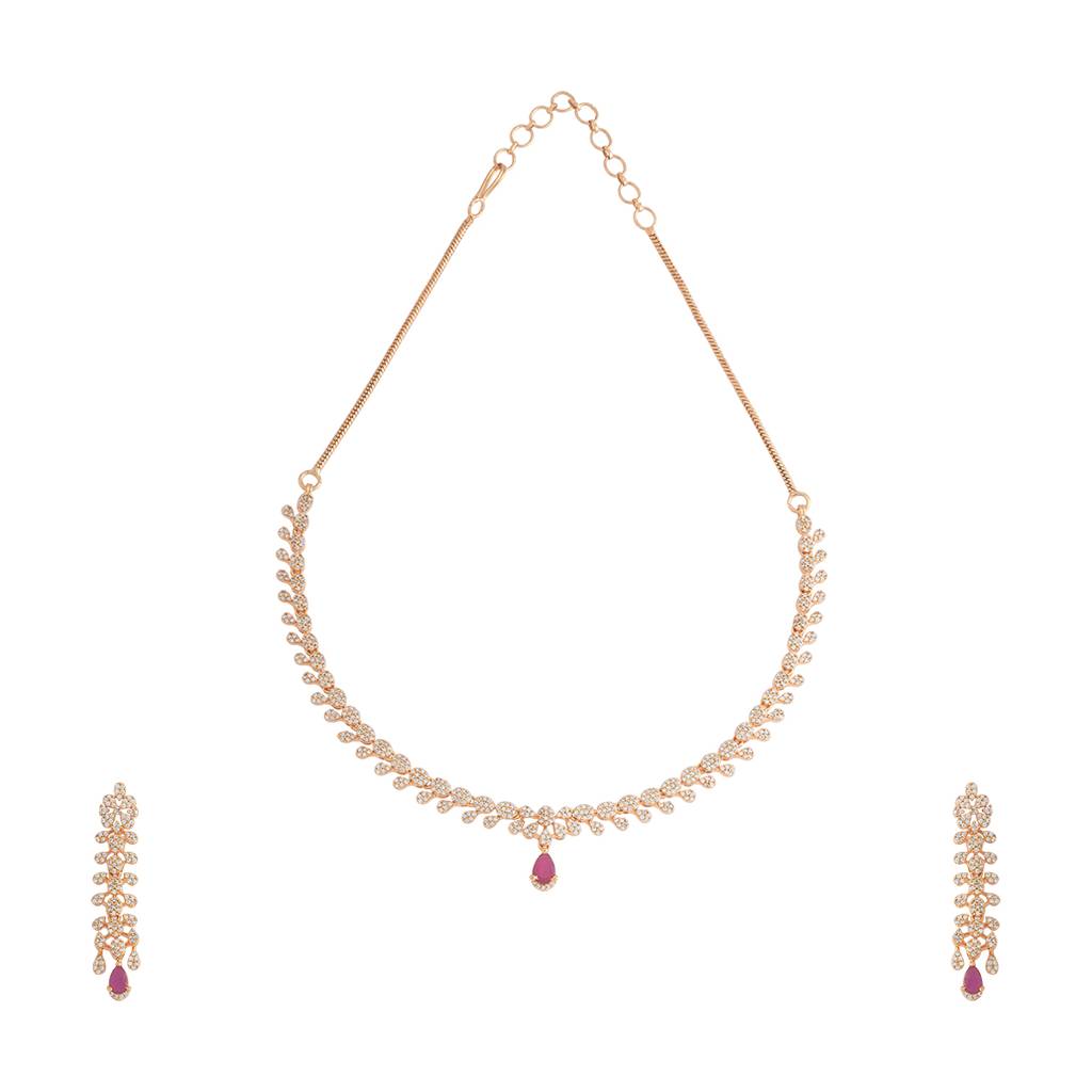 Kushal'S Fashion Jewellery Gold-Plated Party Zircon Jewellery Set - 176300 : 422381