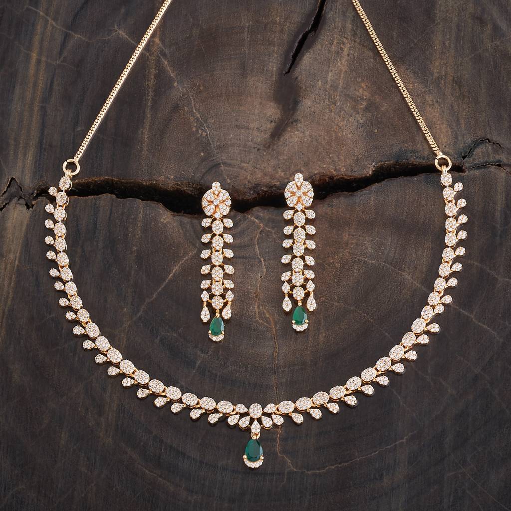 Kushal'S Fashion Jewellery Gold-Plated Party Zircon Jewellery Set - 176300 : 422382