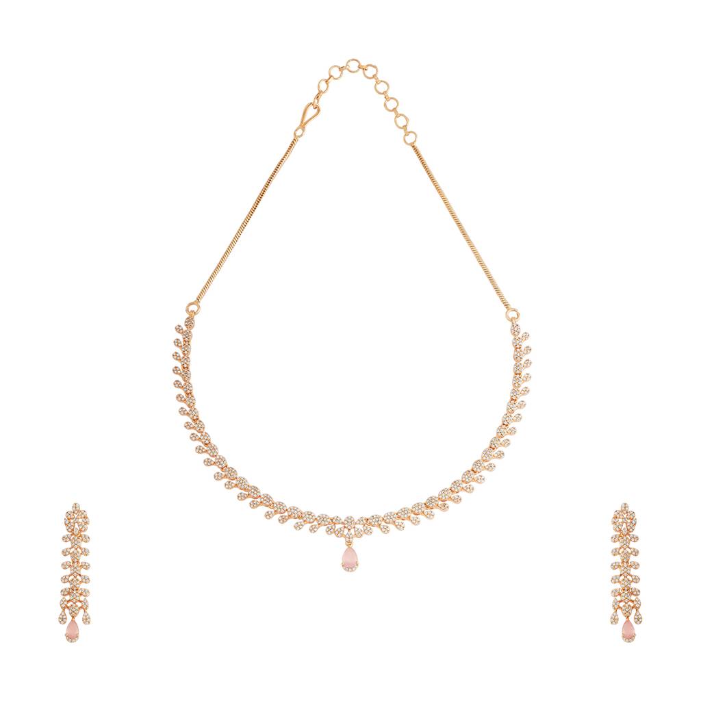 Kushal'S Fashion Jewellery Gold-Plated Party Zircon Jewellery Set - 176300 : 422383