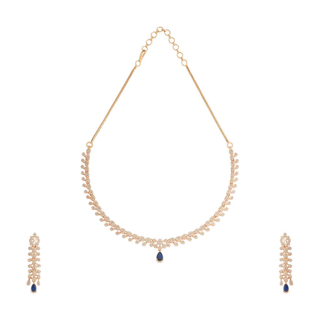 Kushal'S Fashion Jewellery Gold-Plated Party Zircon Jewellery Set - 176300 : 422384