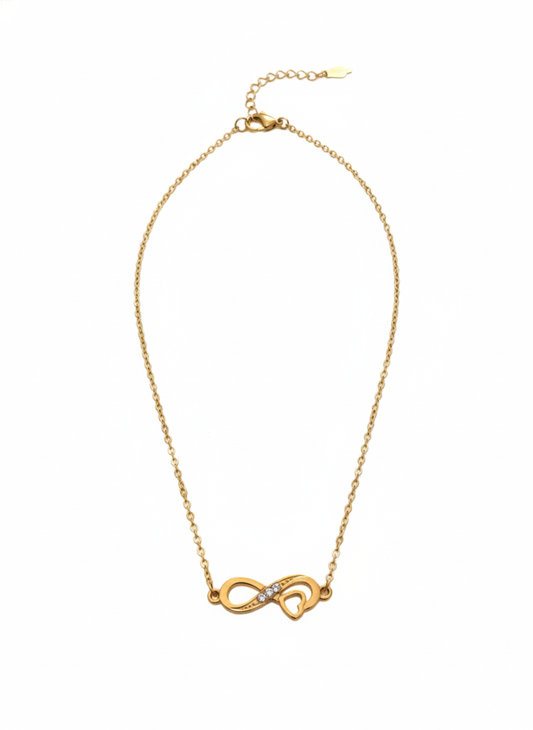 18K Gold Plated Infinity Heart Zircon Necklace : RJFSPN40