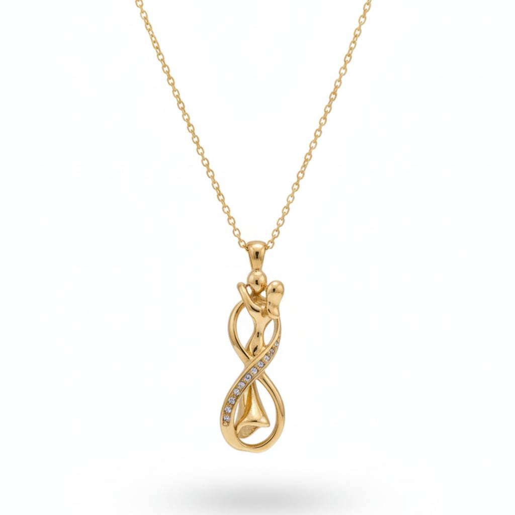 18K Gold Plated Infinity Family Pendant Necklace : RJFSPN33