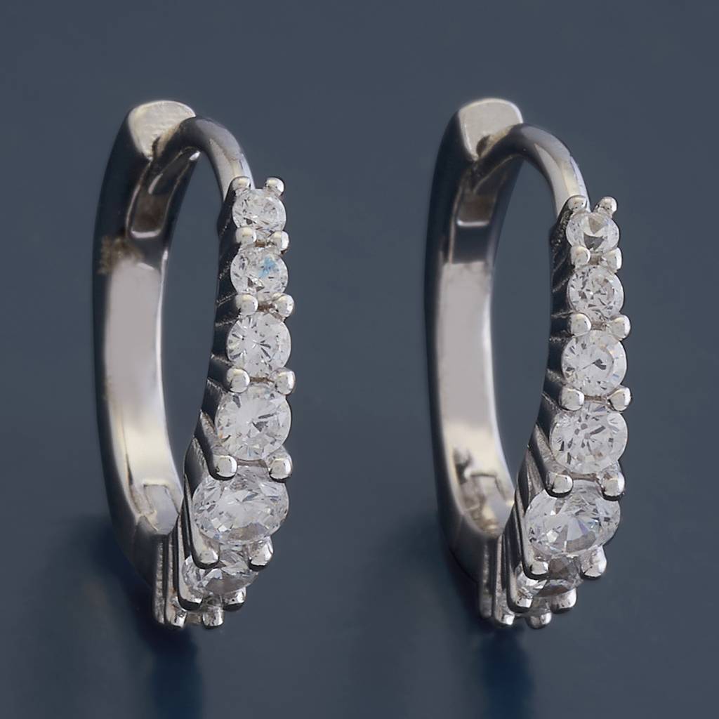 Kushal'S Fashion Jewellery 92.5 Pure Silver Circular Hoop Earrings - 422915 : 422915