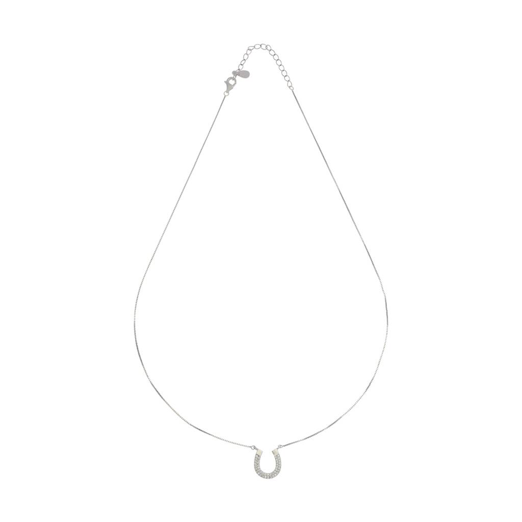 Kushal'S Fashion Jewellery Rhodium Plated 92.5 Pure Silver Cubic Zirconia Necklace - 423090 : 423090