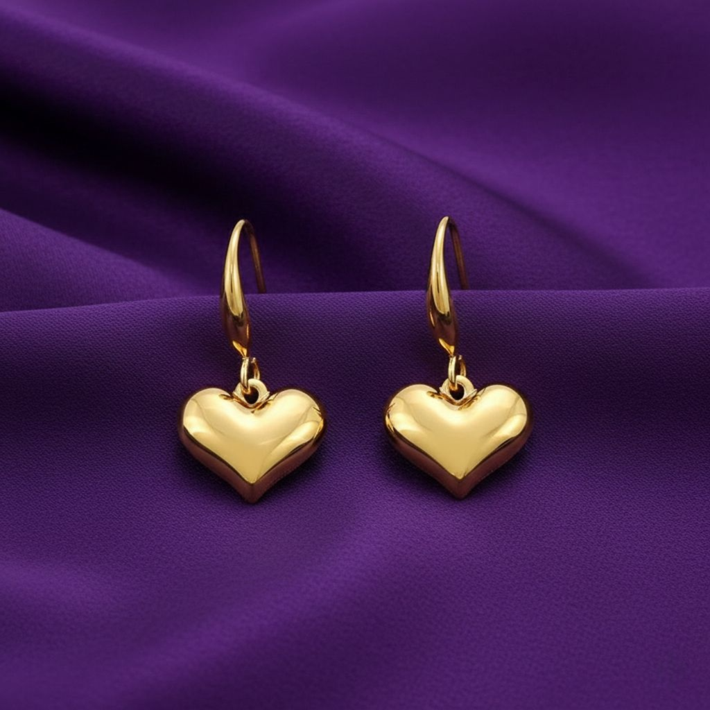 Eternz Certified Jewellery - RACHIVA18K Gold Plated Mini Heart Hoop Earrings