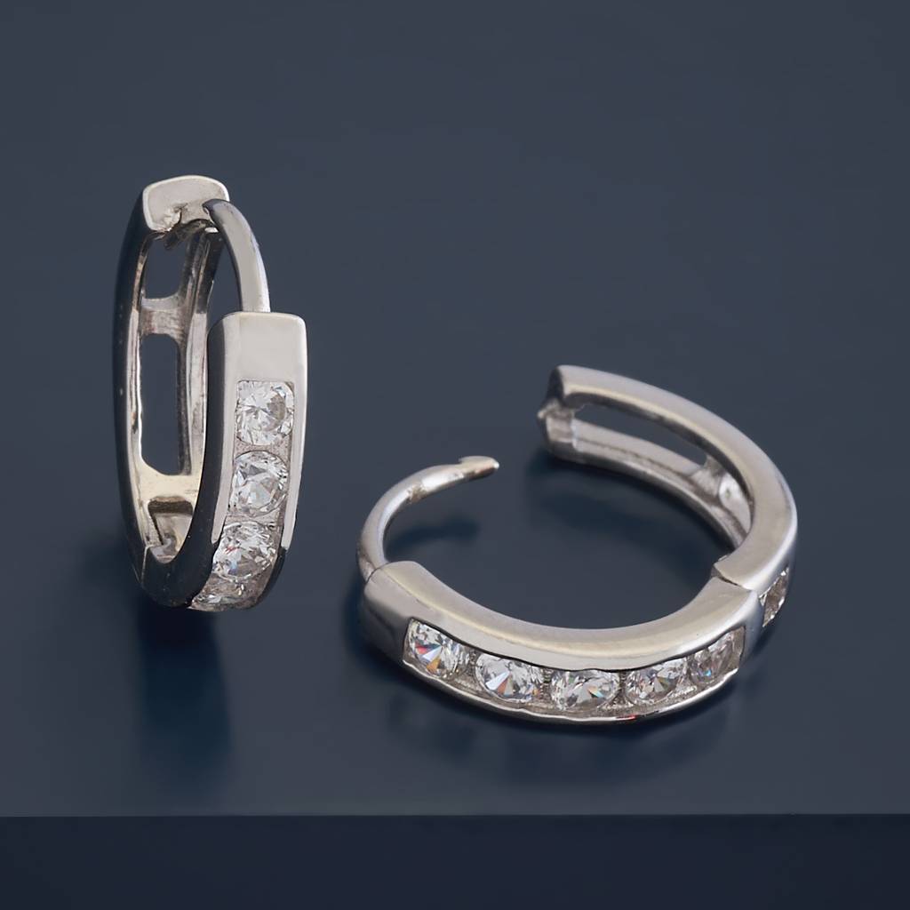 Kushal'S Fashion Jewellery 92.5 Pure Silver Circular Hoop Earrings - 423402 : 423402