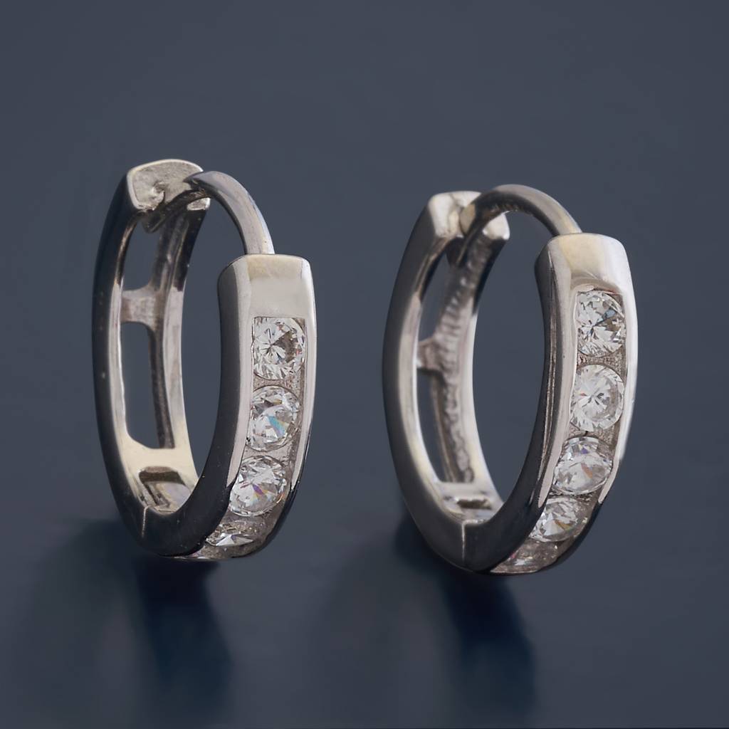 Kushal'S Fashion Jewellery 92.5 Pure Silver Circular Hoop Earrings - 423402 : 423402