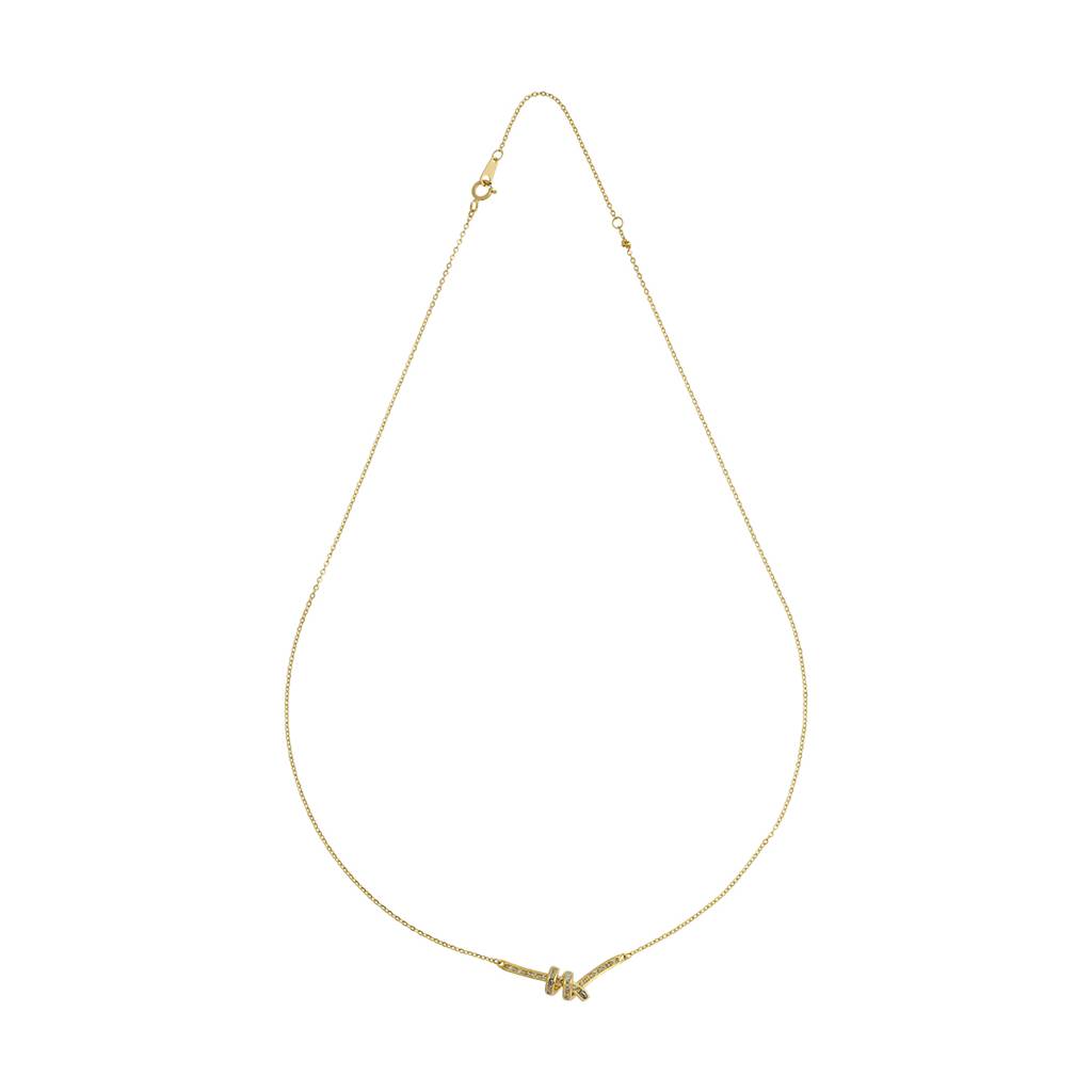 Kushal'S Fashion Jewellery 92.5 Pure Silver Gold-Plated Cubic Zirconia Studded Chain - 423437 : 423437