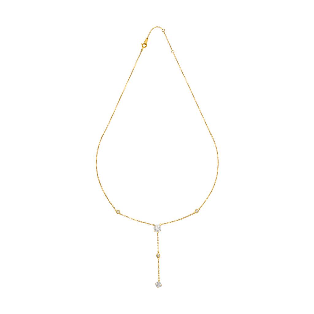 Kushal'S Fashion Jewellery Rhodium Plated 92.5 Pure Silver Cubic Zirconia Necklace - 423619 : 423619