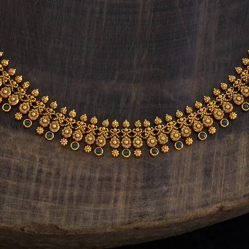 Kushal'S Fashion Jewellery Gold-Plated Stones Studded Necklace : 423721