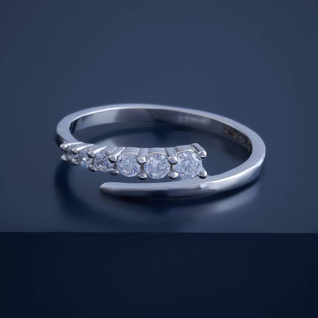 Kushal'S Fashion Jewellery 92.5 Pure Silver Rhodium-Plated Stone-Studded Finger Ring - 423967 : 423967