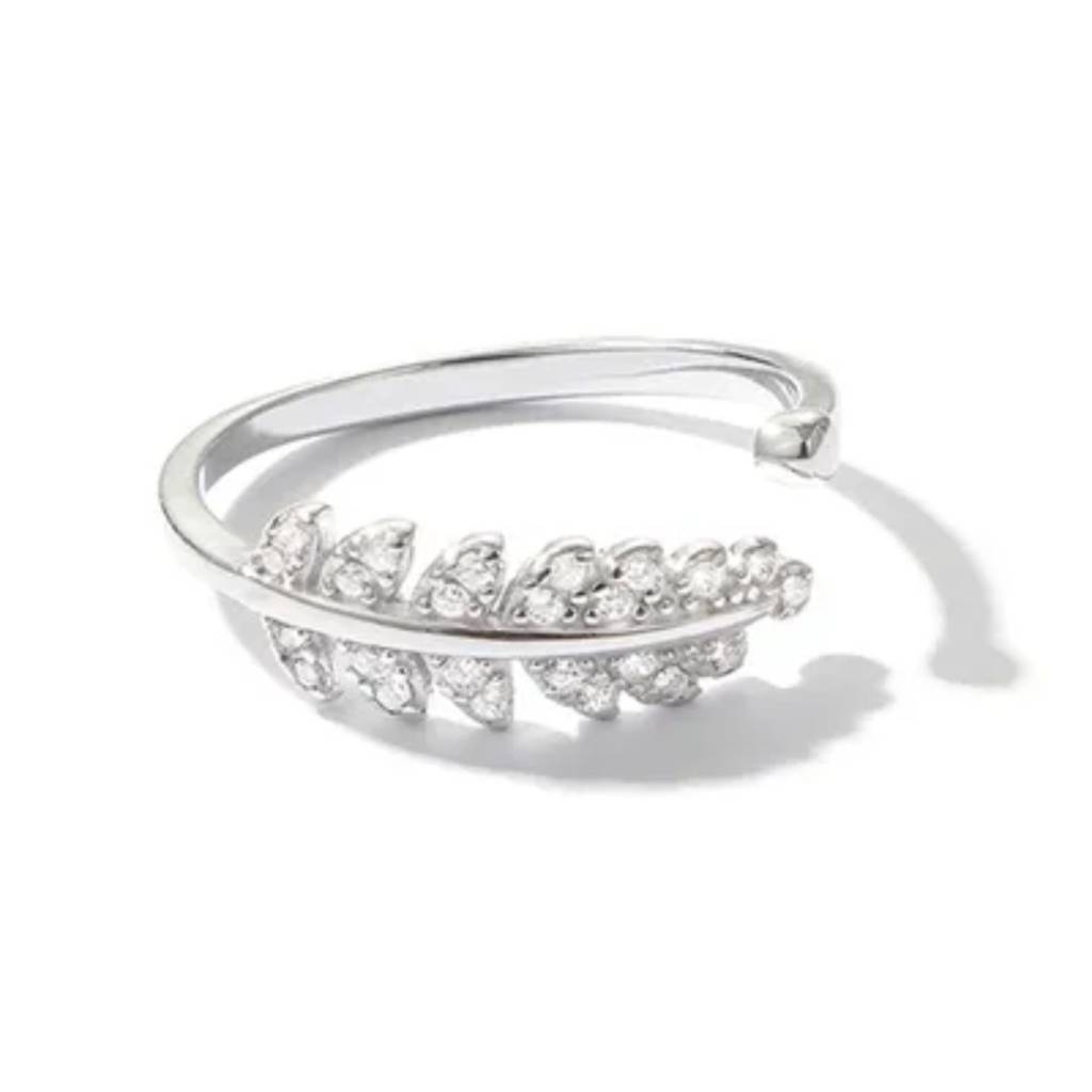 Leaf Design Zircon Ring : RJSPRG70