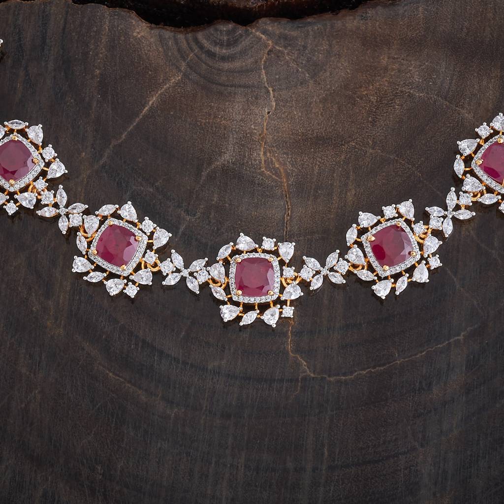 Kushal'S Fashion Jewellery Rhodium-Plated Party Zircon Jewellery Set - 177107 : 424529