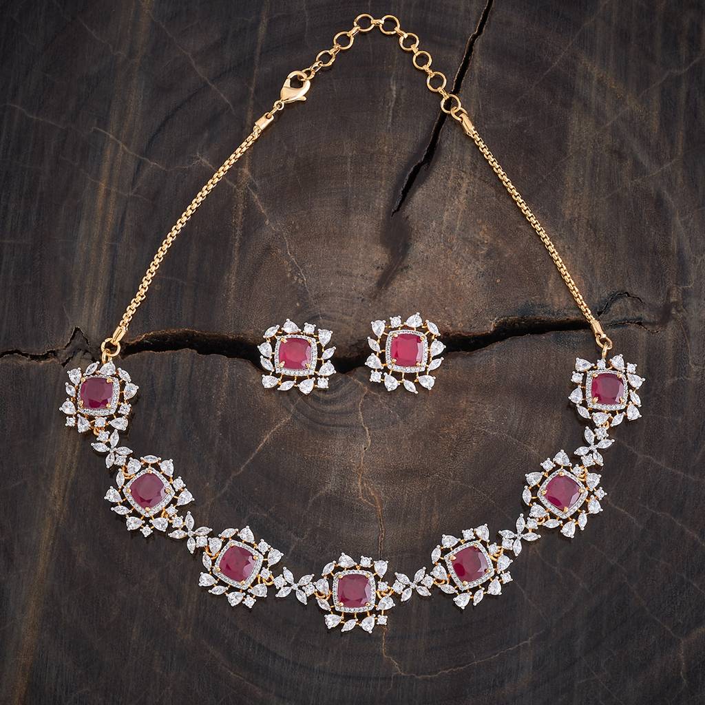Kushal'S Fashion Jewellery Rhodium-Plated Party Zircon Jewellery Set - 177107 : 424529