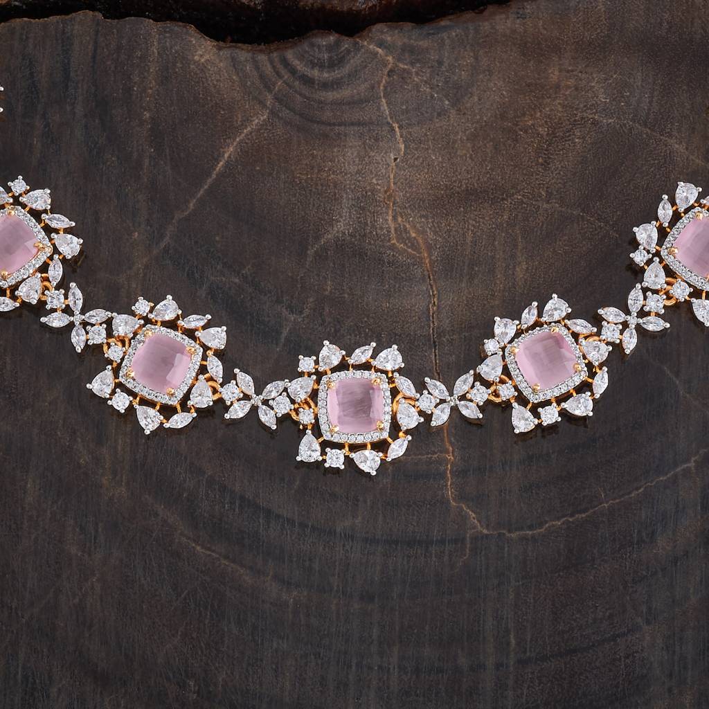 Kushal'S Fashion Jewellery Rhodium-Plated Party Zircon Jewellery Set - 177107 : 424533