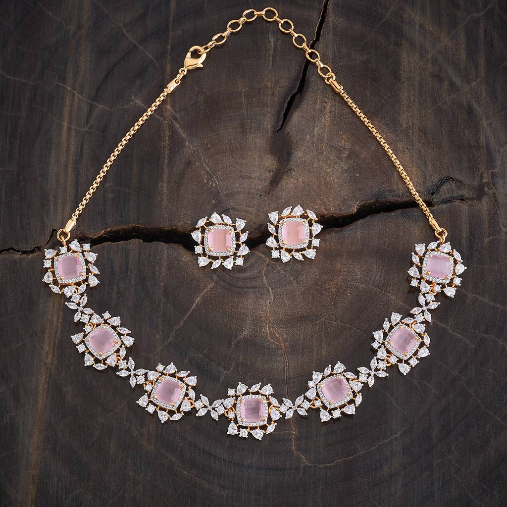 Kushal'S Fashion Jewellery Rhodium-Plated Party Zircon Jewellery Set - 177107 : 424533
