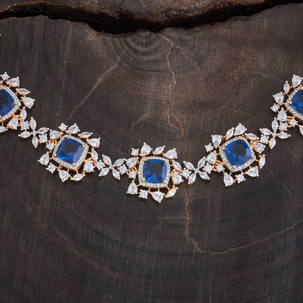 Kushal'S Fashion Jewellery Rhodium-Plated Party Zircon Jewellery Set - 177107 : 424535