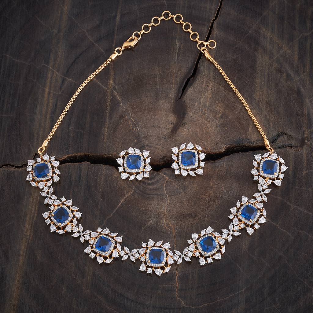 Kushal'S Fashion Jewellery Rhodium-Plated Party Zircon Jewellery Set - 177107 : 424535