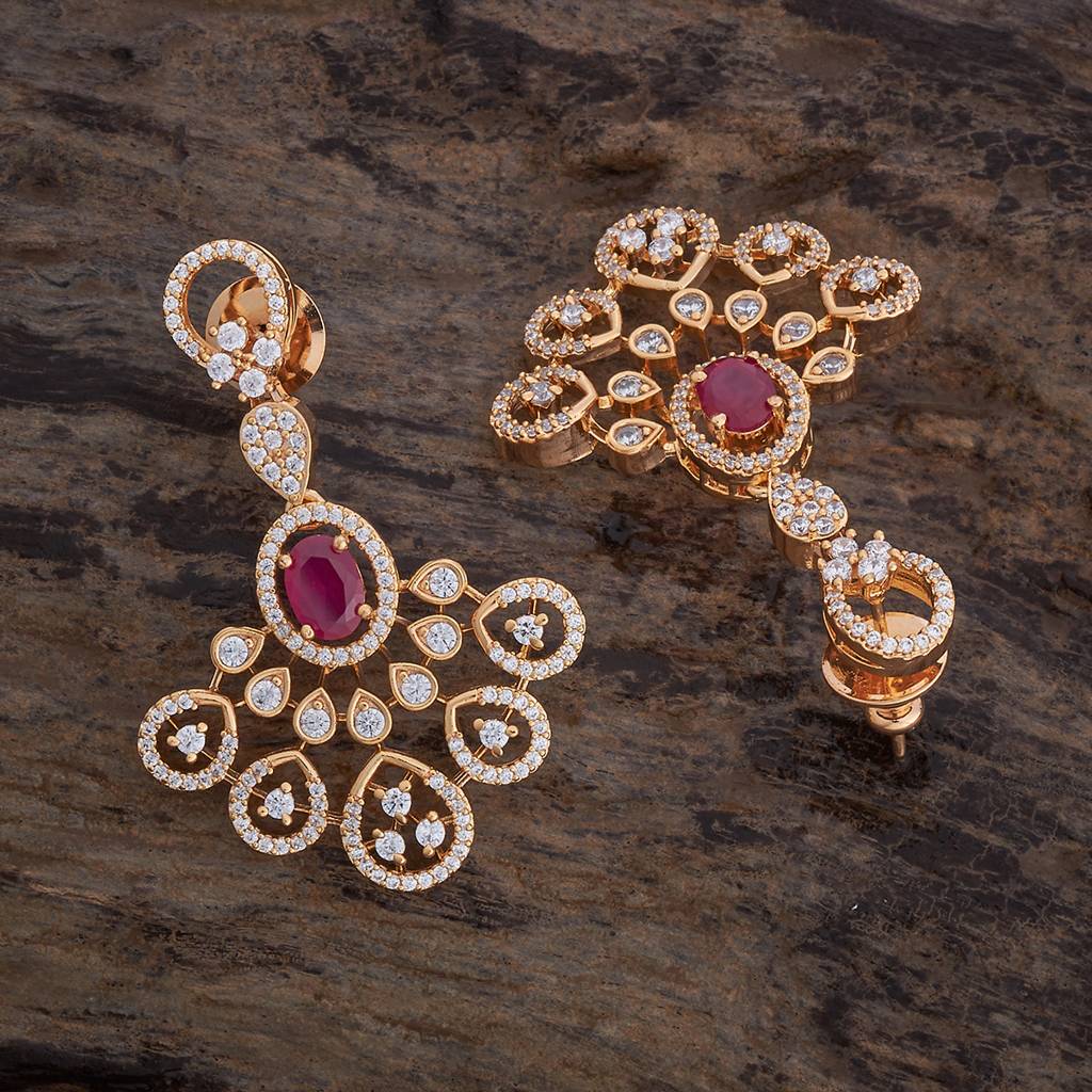 Kushal'S Fashion Jewellery Gold-Plated Party Zircon Drop Earrings - 177150 : 424657