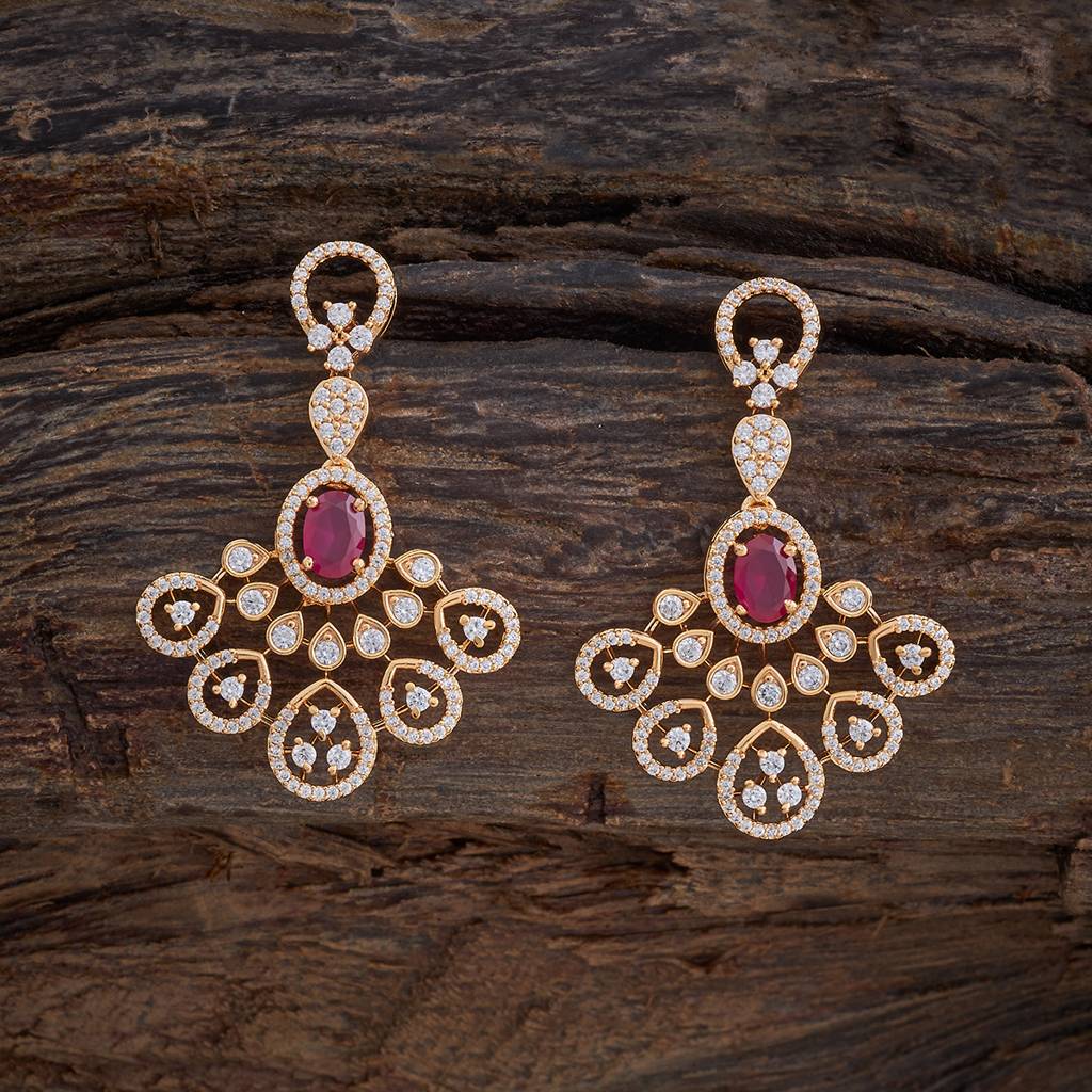 Kushal'S Fashion Jewellery Gold-Plated Party Zircon Drop Earrings - 177150 : 424657