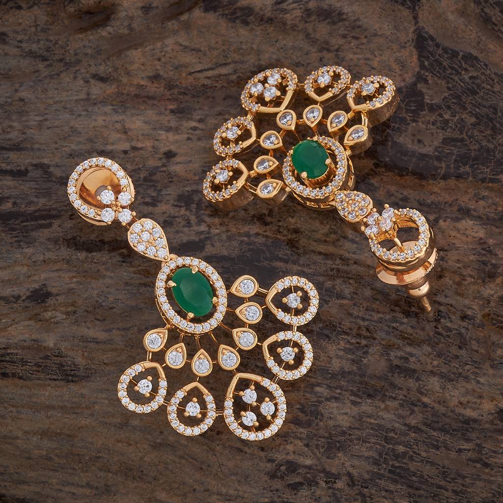 Kushal'S Fashion Jewellery Gold-Plated Party Zircon Drop Earrings - 177150 : 424658