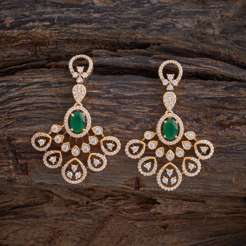 Kushal'S Fashion Jewellery Gold-Plated Party Zircon Drop Earrings - 177150 : 424658