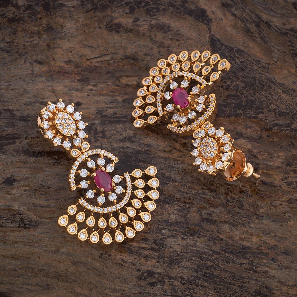 Kushal'S Fashion Jewellery Ruby Gold-Plated Party Zircon Earring - 424659 : 424659