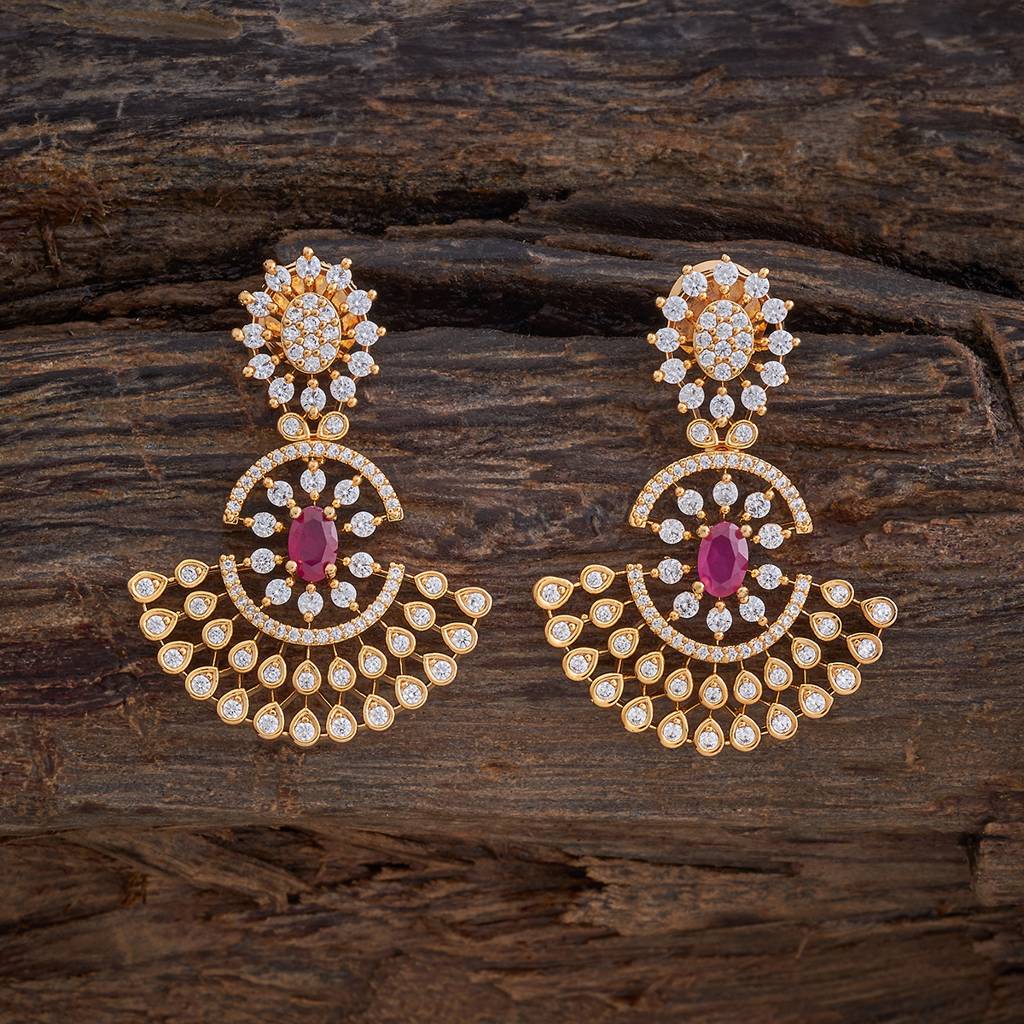 Kushal'S Fashion Jewellery Ruby Gold-Plated Party Zircon Earring - 424659 : 424659